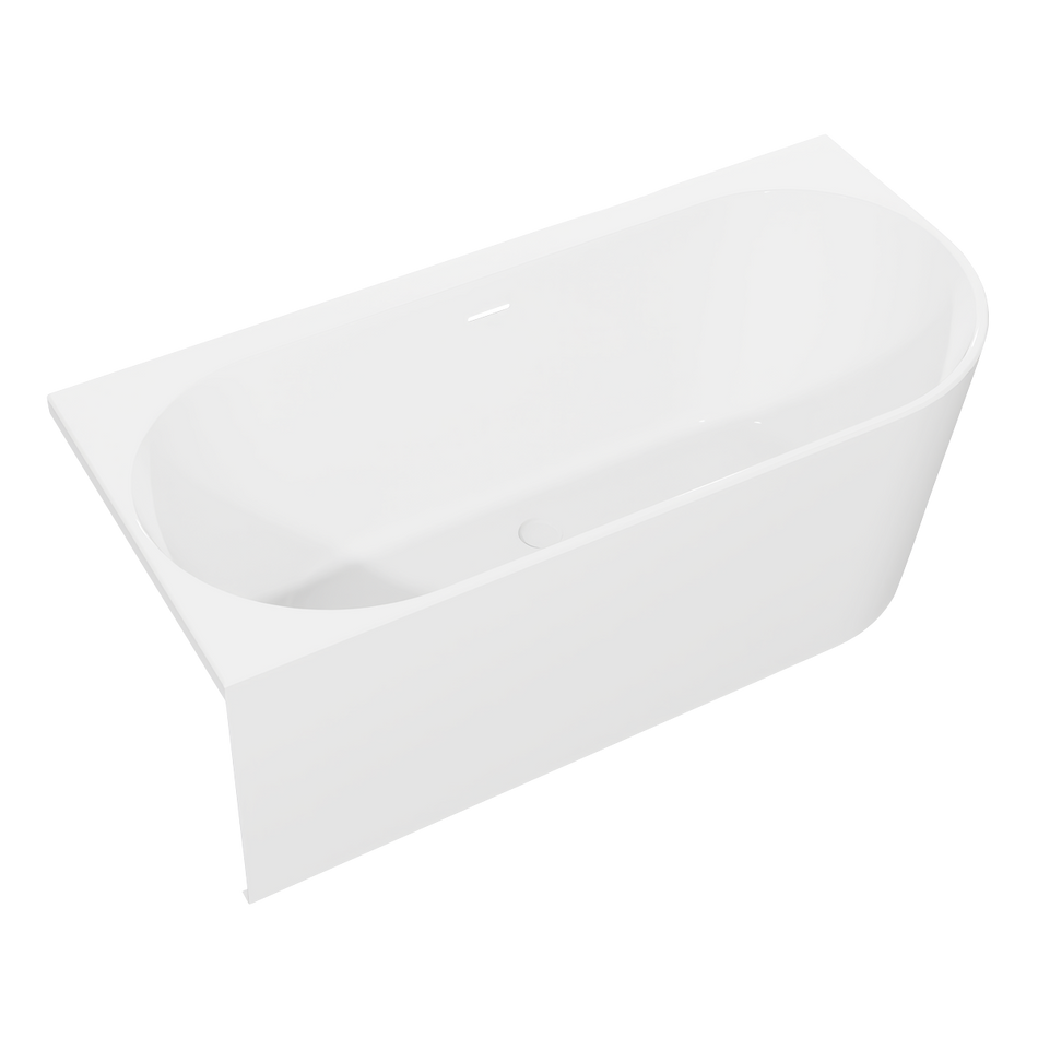 Sealey Baridi Left-Hand Corner Slim Rim Bath with Overflow System 150cm – Gloss White Model No-DH423