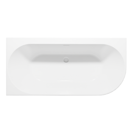 Sealey Baridi Left-Hand Corner Slim Rim Bath with Overflow System 150cm – Gloss White Model No-DH423