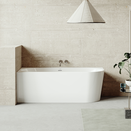 Sealey Baridi Left-Hand Corner Slim Rim Bath with Overflow System 160cm – Gloss White Model No-DH424