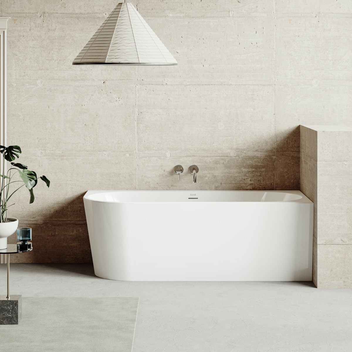 Sealey Baridi Right-Hand Corner Slim Rim Bath with Overflow System 150cm – Gloss White Model No-DH426