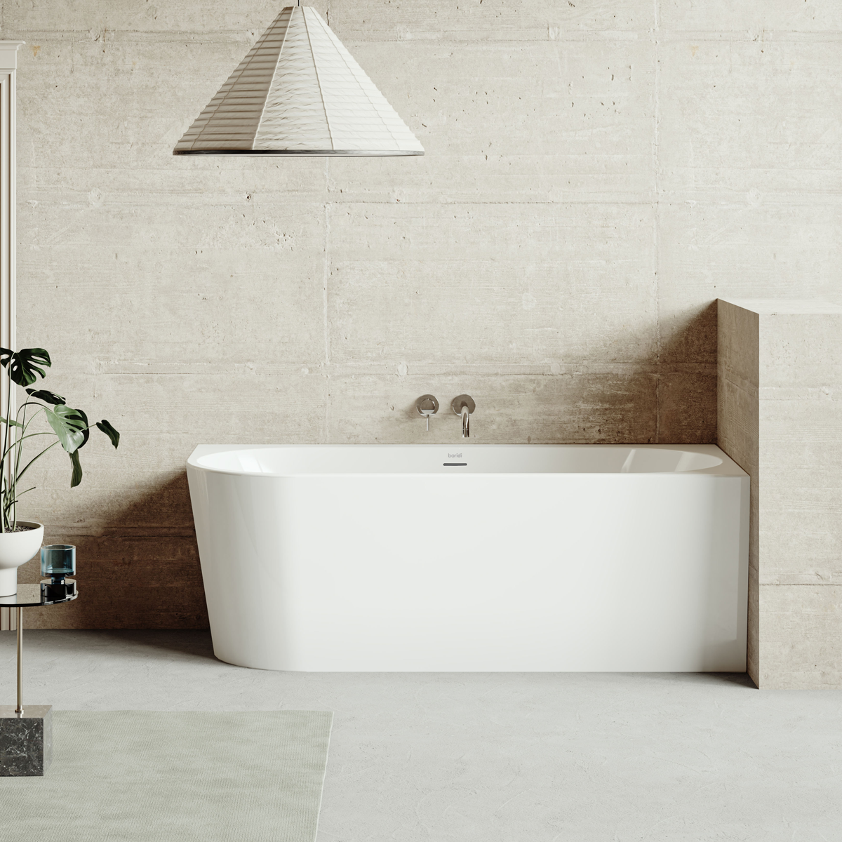 Sealey Baridi Right-Hand Corner Slim Rim Bath with Overflow System 160cm – Gloss White Model No-DH427