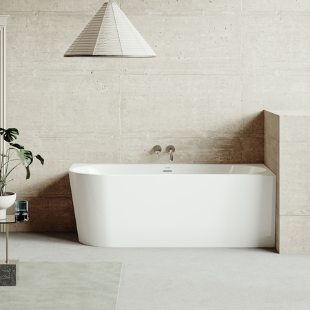 Sealey Baridi Right-Hand Corner Slim Rim Bath with Overflow System 160cm – Gloss White Model No-DH427