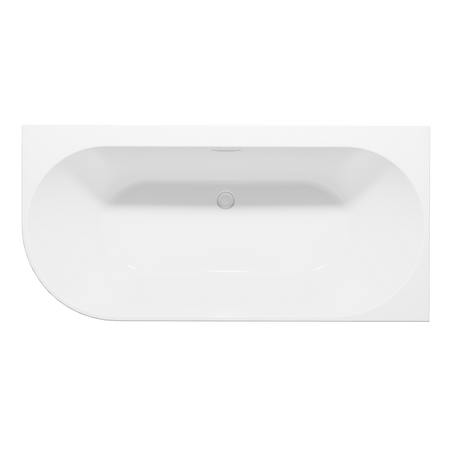 Sealey Baridi Right-Hand Corner Slim Rim Bath with Overflow System 160cm – Gloss White Model No-DH427
