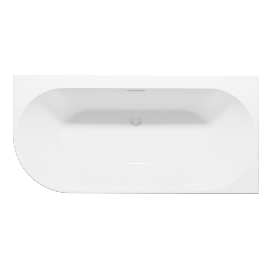 Sealey Baridi Right-Hand Corner Slim Rim Bath with Overflow System 160cm – Gloss White Model No-DH427