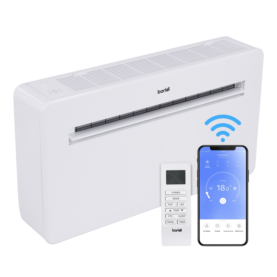 Sealey Baridi 4-in-1 Smart Monobloc Wall-Mounting Air Conditioning Unit 12,000Btu/hr - White Model No-DH433