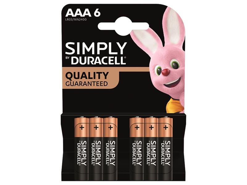 Duracell Simply Batteries AAA x 6 S18451