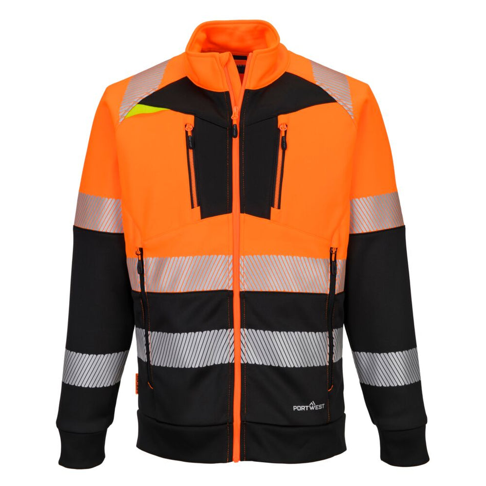 DX4 Hi-Vis Class 1 Funnel Neck Zipped Sweatshirt