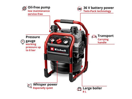 SILENZZO 36/210 PROFESSIONAL Air Compressor 36V (2 x 18V) Bare Unit