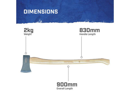 Felling Axe FSC Hickory Shaft 2kg (4.1/2lb)