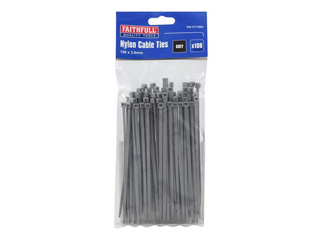 Cable Ties Grey 3.6 x 150mm (Pack 100)