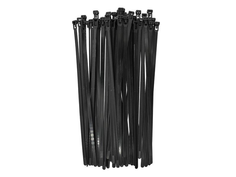 Reusable Cable Tie Black 7.6 x 300mm (Pack 50)