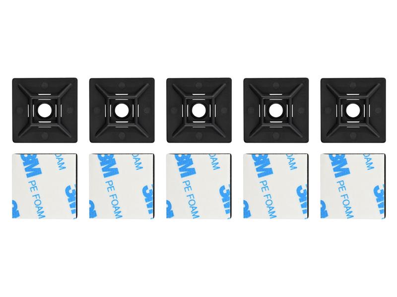 Cable Tie Mount Pad (10) Black 28 x 28mm