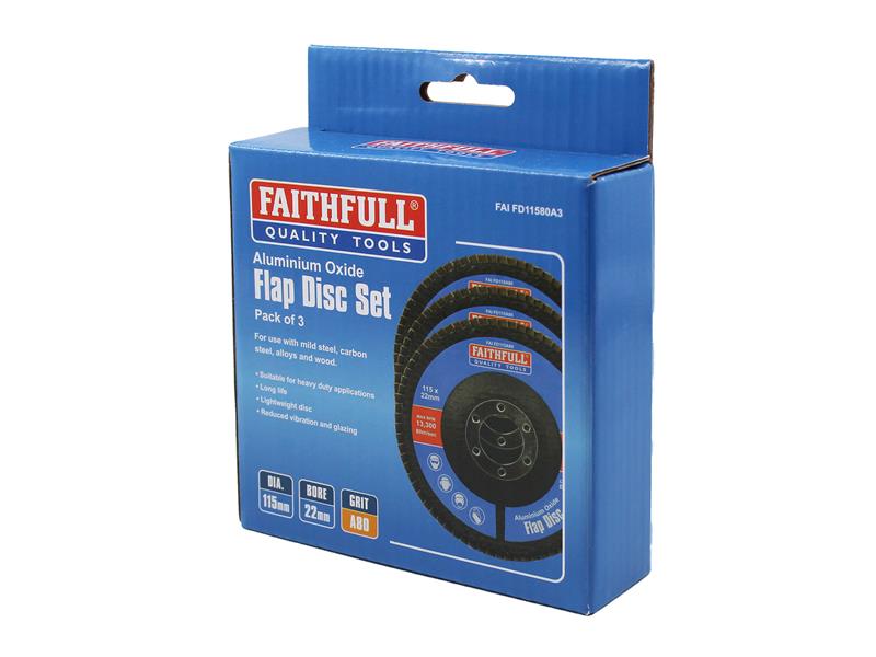 Aluminium Oxide Flap Disc 115 x 22mm 80 Grit (3 Pack)