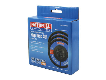 Aluminium Oxide Flap Disc 115 x 22mm 80 Grit (3 Pack)