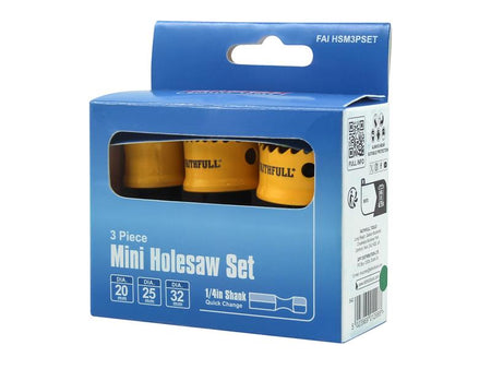 Mini Holesaw Set, 3 Piece