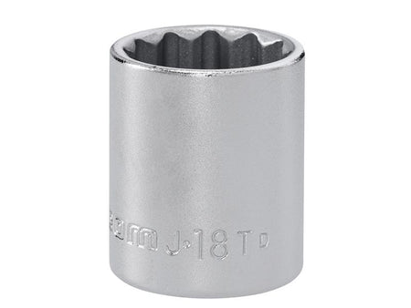 J.18T 12 Point Standard Socket 3/8in Drive 18mm