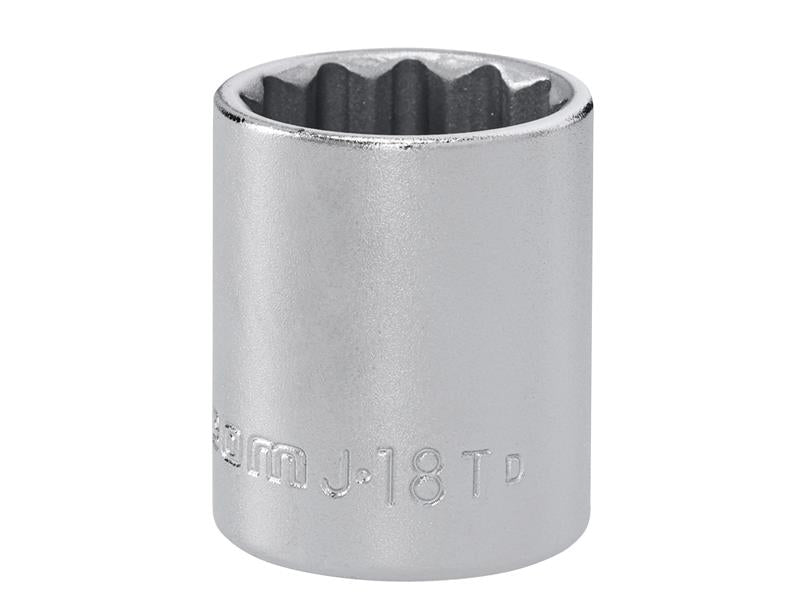 J.18T 12 Point Standard Socket 3/8in Drive 18mm