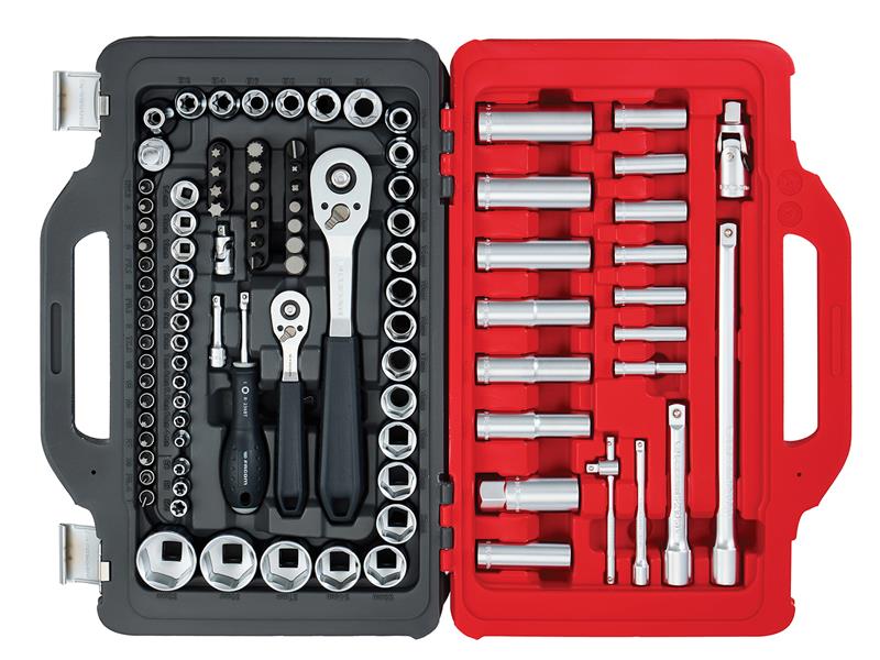 1/4in & 1/2in Drive Socket Set, 100 Piece