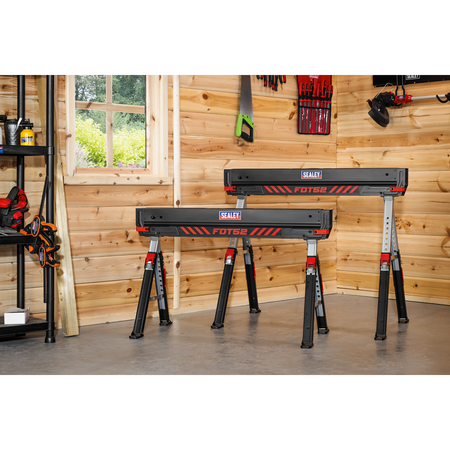 Sealey Adjustable Sawhorse Set 2pc Model No-FDT52