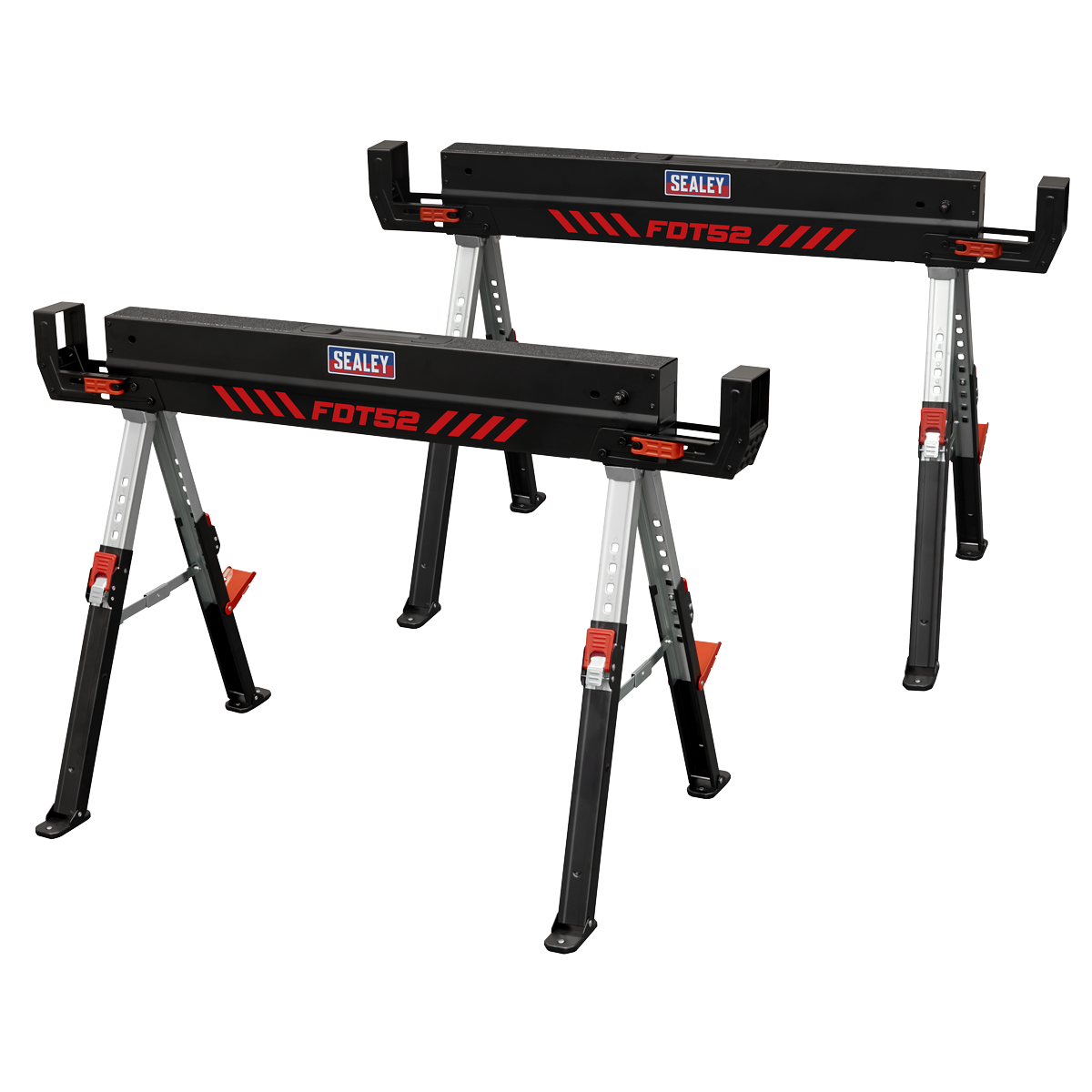 Sealey Adjustable Sawhorse Set 2pc Model No-FDT52