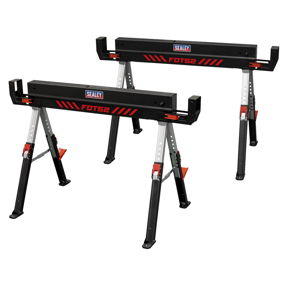 Sealey Adjustable Sawhorse Set 2pc Model No-FDT52