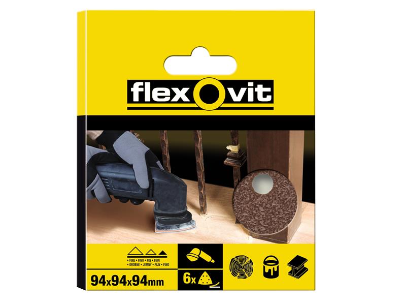 Delta Hook & Loop Sanding Sheet 94mm Coarse 60G (Pack 6)