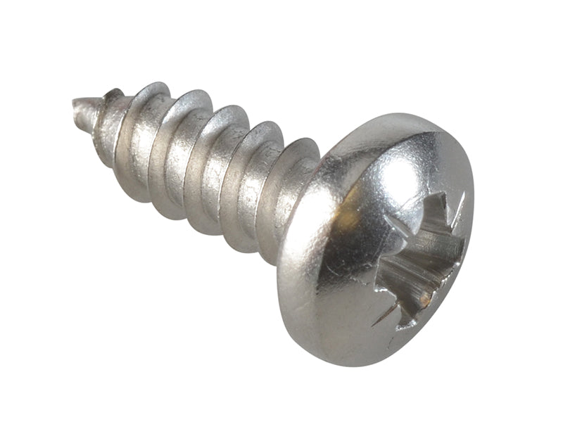 Self-Tapping Screw Pozi Compatible Pan Head SS 1.1/2in x 10 ForgePack 25