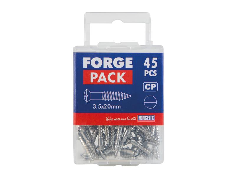 Multi-Purpose Screw SL Raised Head Chrome Plated 3.5 x 20mm ForgePack 45