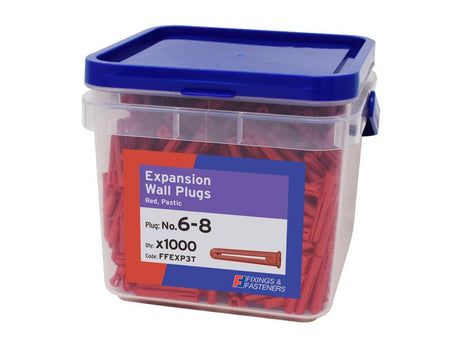 Expansion Wall Plugs Wall Plug Red 6-8 Tub 1000