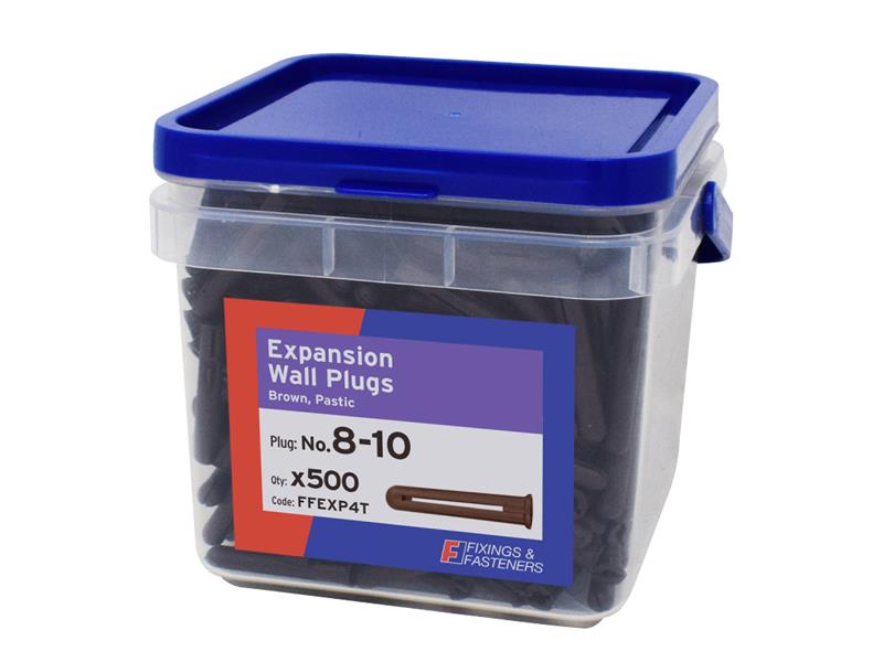 Forgefix Expansion Wall Plugs Wall Plug Brown 8-10 Tub 500