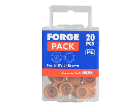 Hinged Cover Cap Light Brown No. 6-8 ForgePack 20