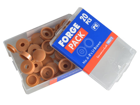 Hinged Cover Cap Light Brown No. 6-8 ForgePack 20
