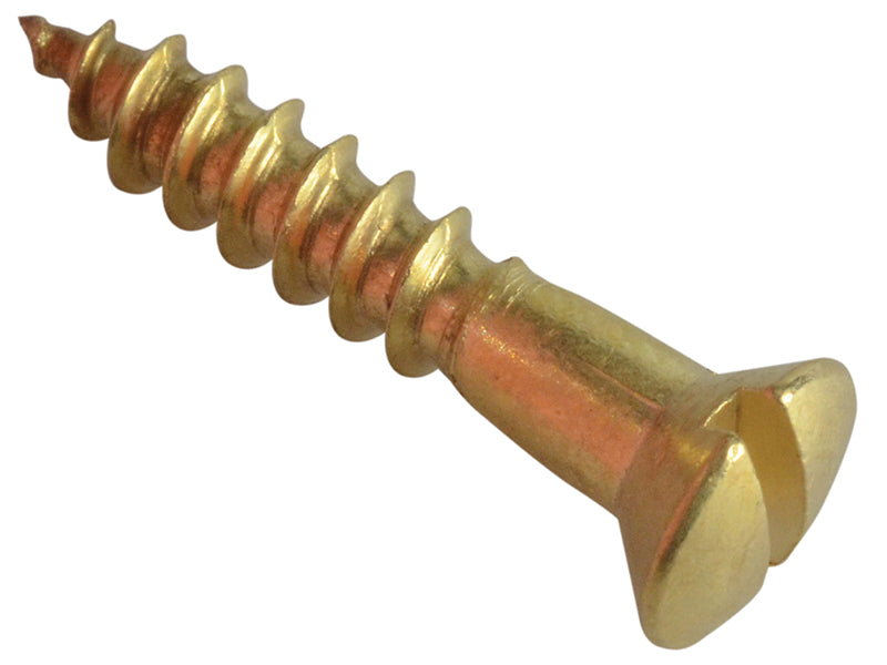 Wood Screw Slotted Raised Head Solid Brass 3/4in x 6 ForgePack 25