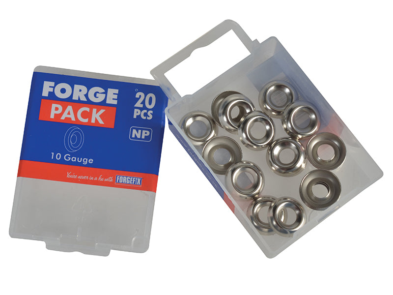 Screw Cup Washer Nickle Plated No.10 ForgePack 20
