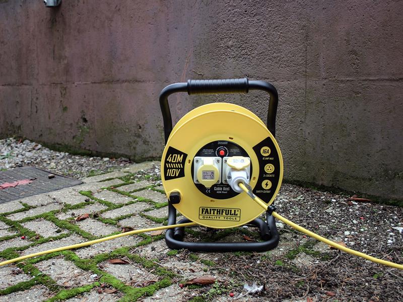 Open Cable Reel 110V 40m 16A 2 Socket (1.5mm Cable)