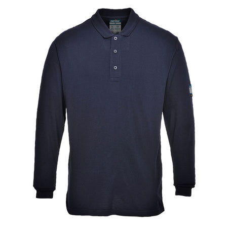 Portwest Flame Resistant Anti-Static Long Sleeve Polo Shirt FR10