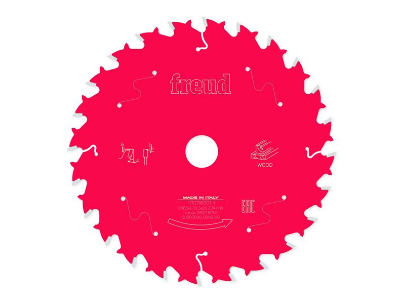 Wood Circular Saw Blade 165 x 20 x 1.7/1.3mm x 24T
