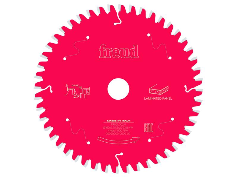Laminated Panel Circular Saw Blade 160 x 20 x 2.2/1.6mm x 48T