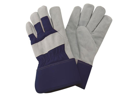 Navy Fleece Lined Rigger Gloves - Large