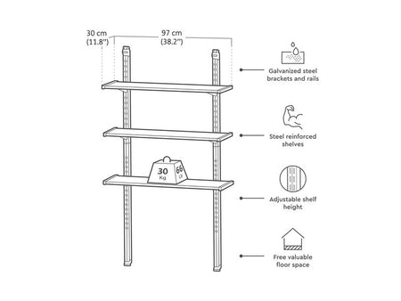 Shed Shelving Kit 100 - Black