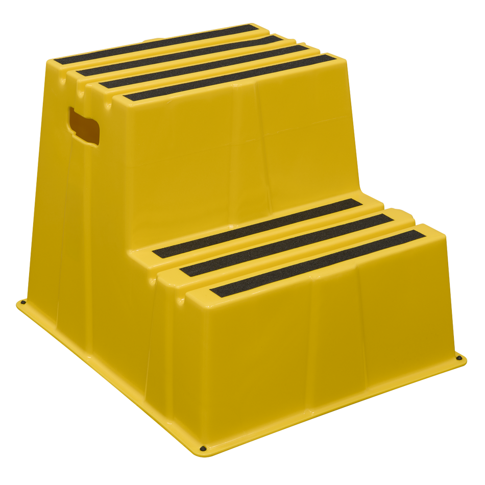 Sealey Heavy-Duty 2-Step Safety Steps with Anti-Slip Treads 150kg Capacity, Yellow - EN 14183 Model No-KS6