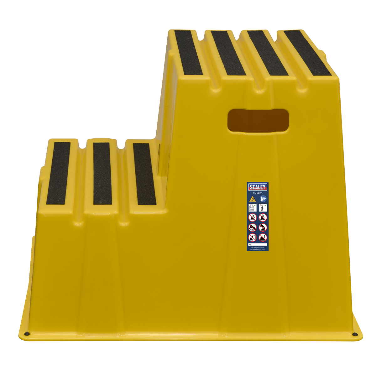 Sealey Heavy-Duty 2-Step Safety Steps with Anti-Slip Treads 150kg Capacity, Yellow - EN 14183 Model No-KS6