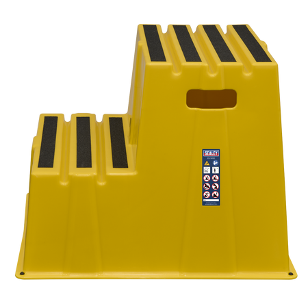 Sealey Heavy-Duty 2-Step Safety Steps with Anti-Slip Treads 150kg Capacity, Yellow - EN 14183 Model No-KS6