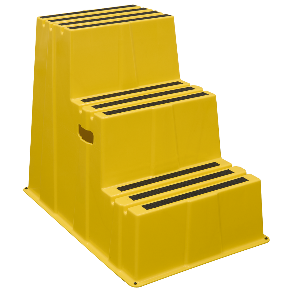 Sealey Heavy-Duty 3-Step Safety Steps with Anti-Slip Treads 150kg Capacity, Yellow - EN 14183 Model No-KS7