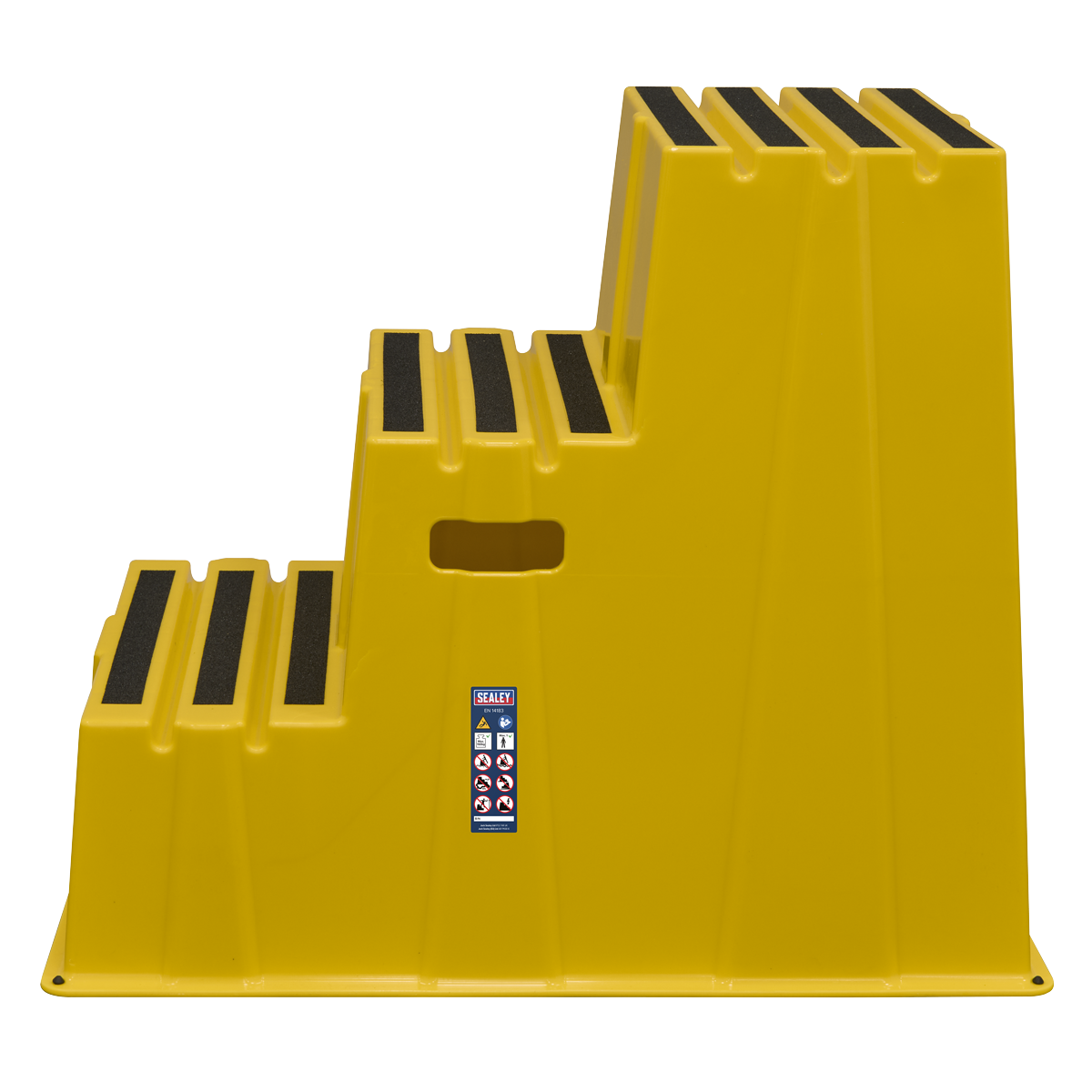Sealey Heavy-Duty 3-Step Safety Steps with Anti-Slip Treads 150kg Capacity, Yellow - EN 14183 Model No-KS7