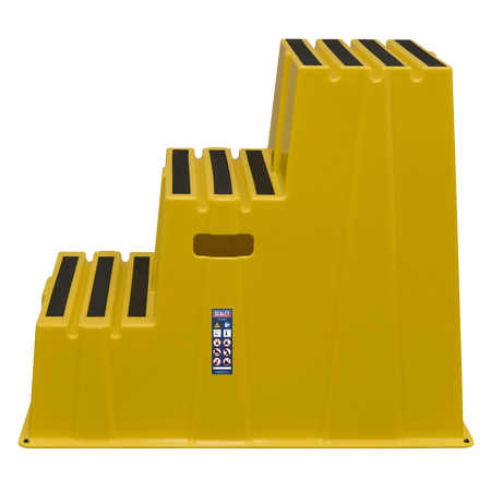 Sealey Heavy-Duty 3-Step Safety Steps with Anti-Slip Treads 150kg Capacity, Yellow - EN 14183 Model No-KS7