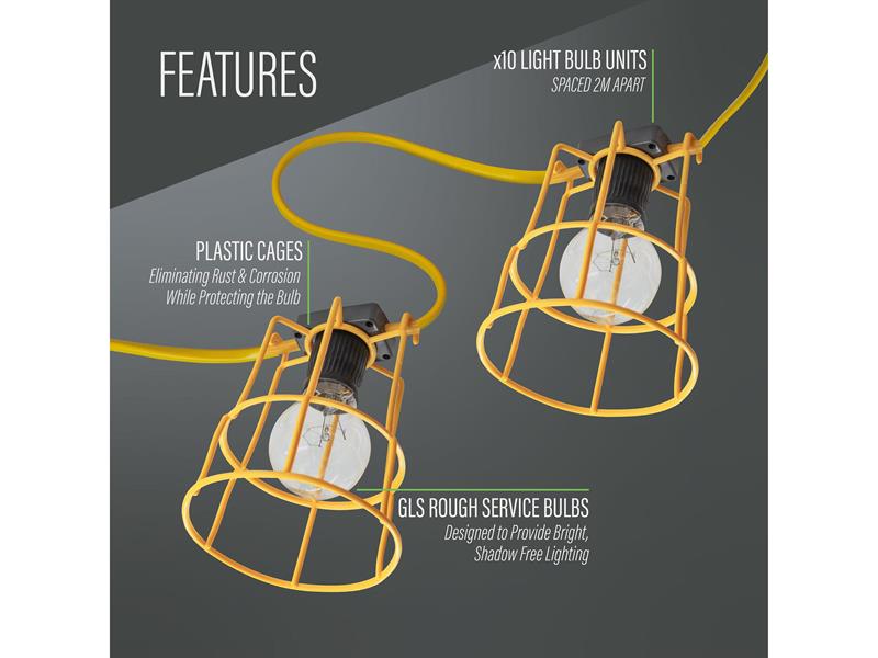 Festoon Lights 22M 10 Bulbs 110V