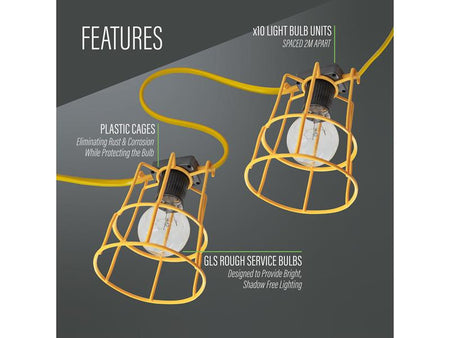 Festoon Lights 22M 10 Bulbs 110V