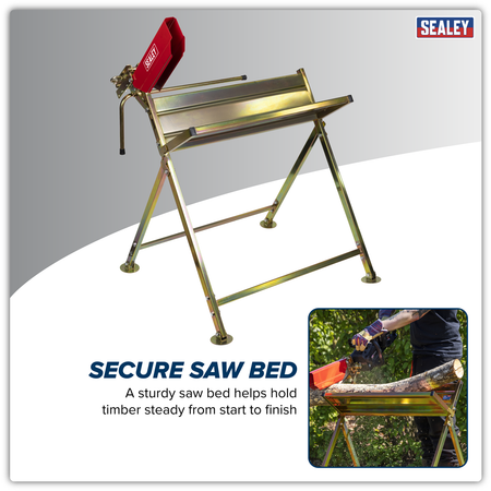 Sealey Heavy-Duty Sawhorse with Chainsaw Holder Model No-LSH150HD