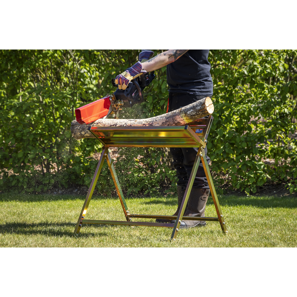Sealey Heavy-Duty Sawhorse with Chainsaw Holder Model No-LSH150HD